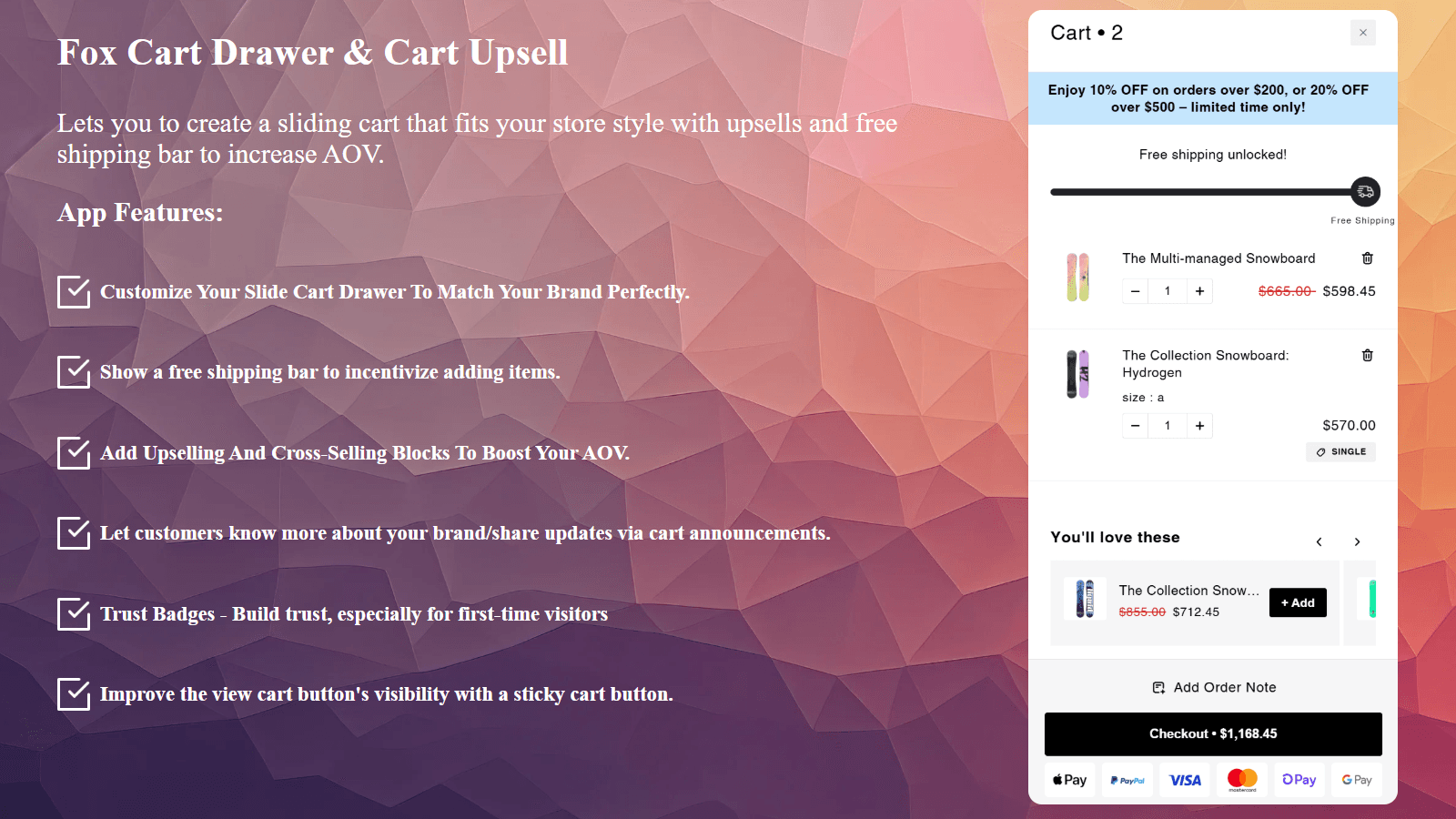 Cart Drawer & Cart Upsell