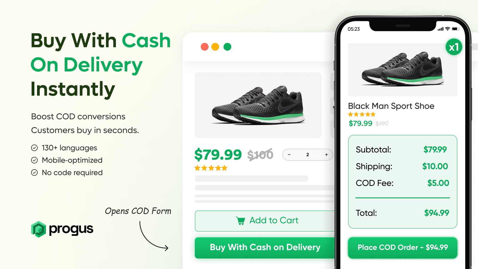 Progus COD Form - Buy with Cash on Delivery instantly