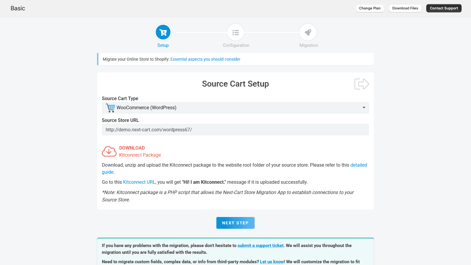 WooCommerce to Shopify Migration Tool Set Up