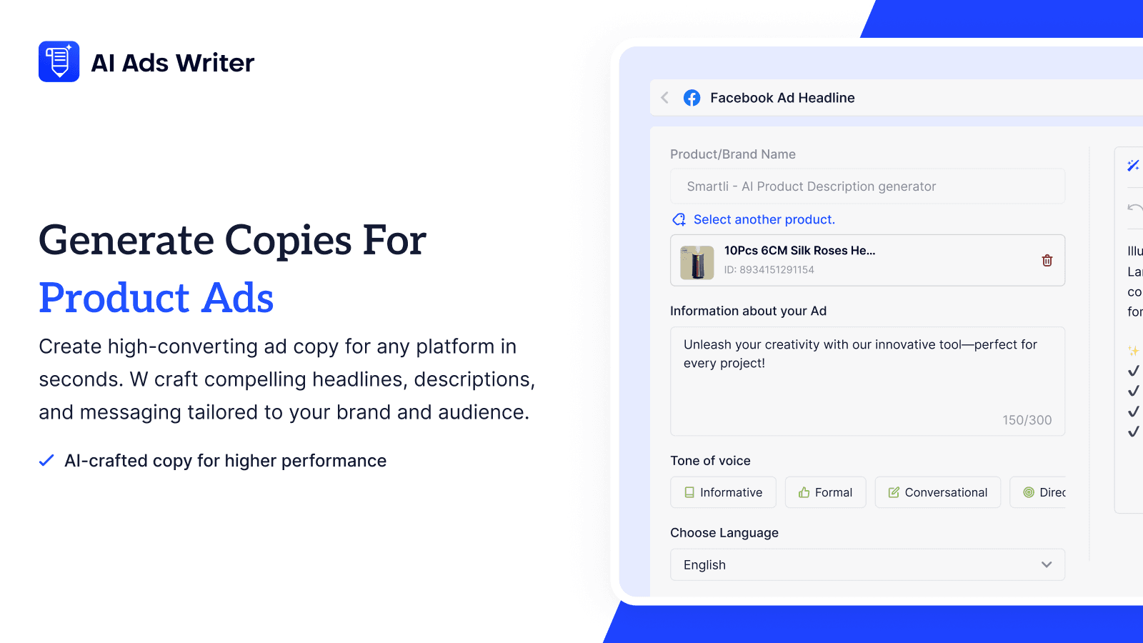 welcome to ai ads writer