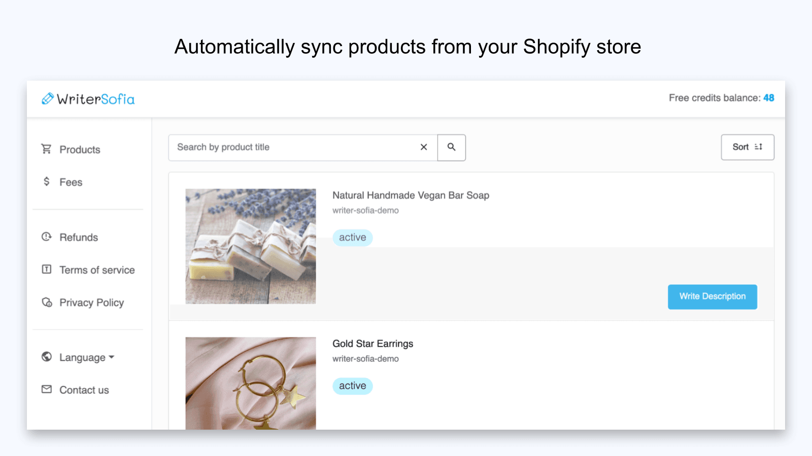 Automatically sync products from Shopify store
