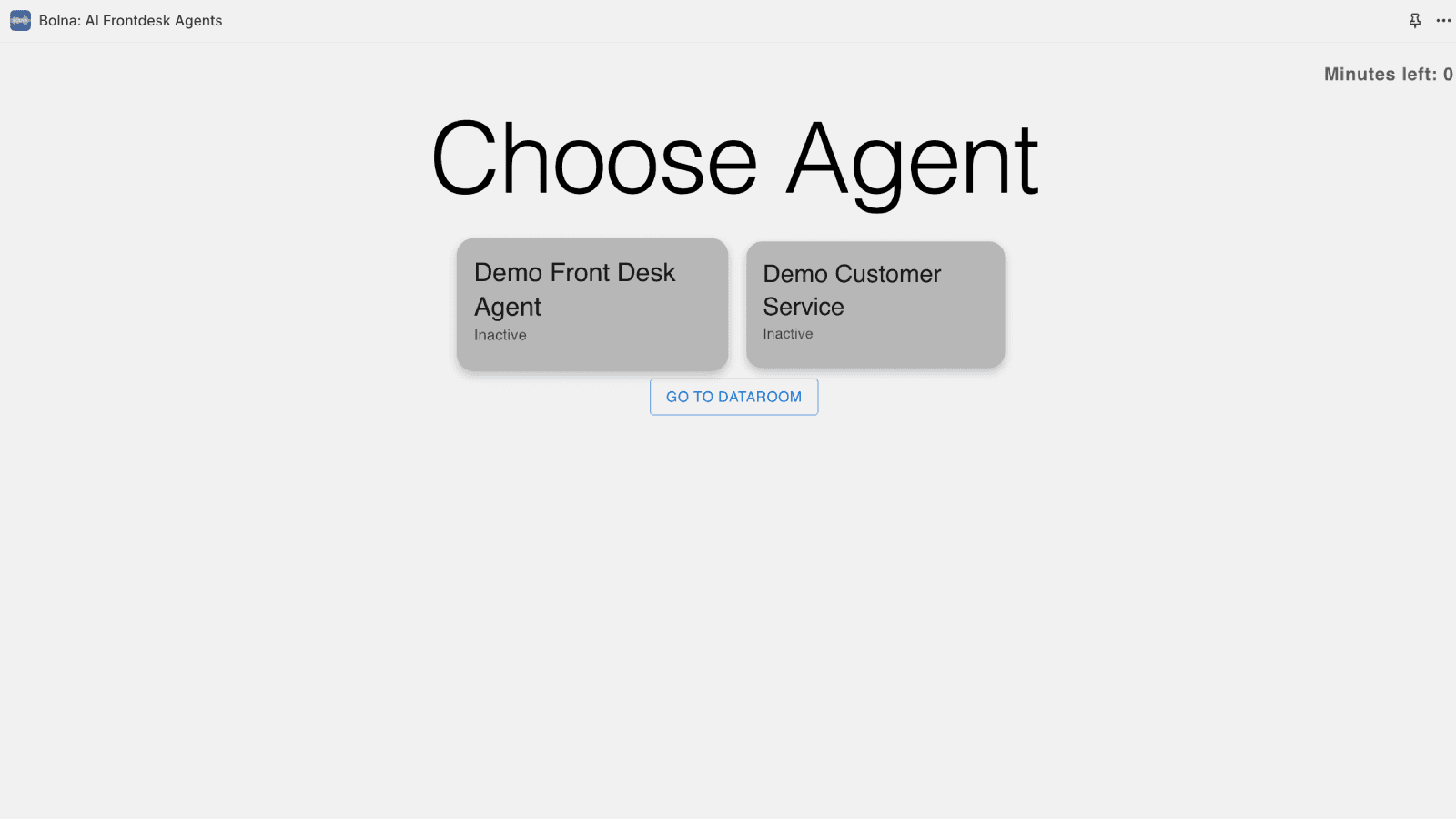 Choose your agent: frontdesk agent or customer service
