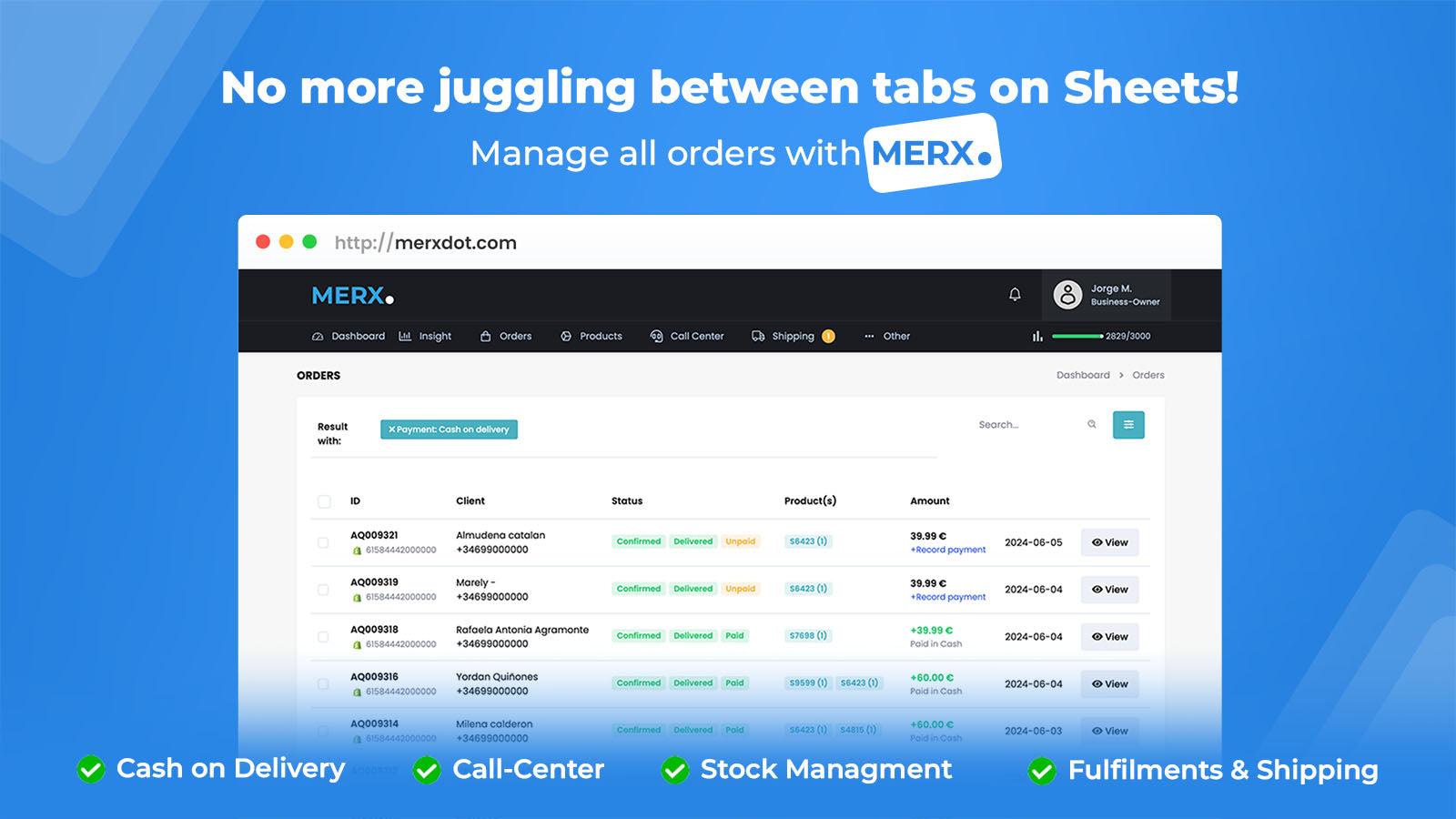 Orders, Stock management, and Customer Relationships Made Simpl