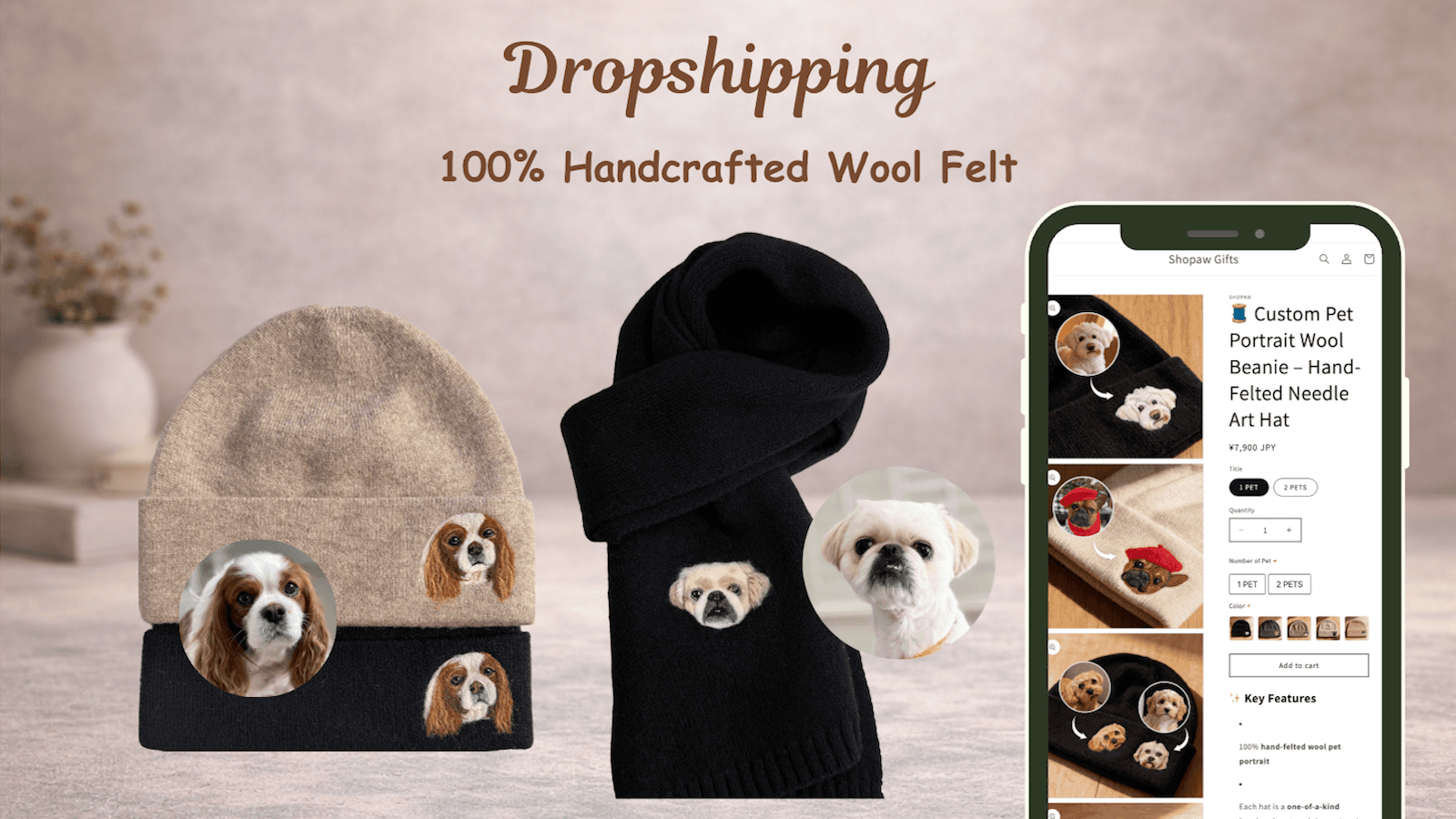 dropshipping 100% Handcrafted Wool Felt custom pet protrait