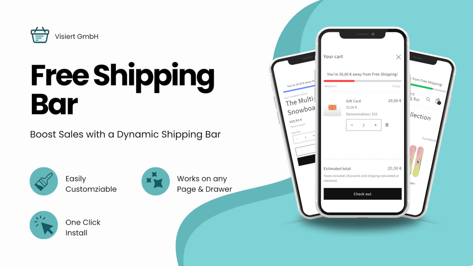 Free Shipping Bar. Boost Sales with a Dynamic Shipping Bar.
