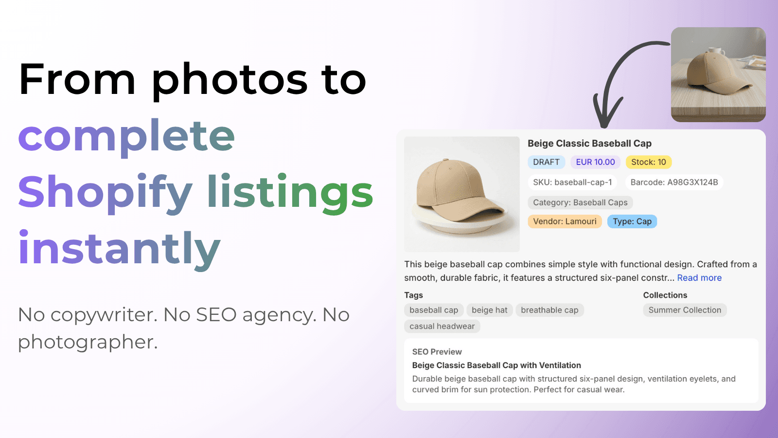 Complete, SEO-optimized, on-brand products in seconds & in bulk