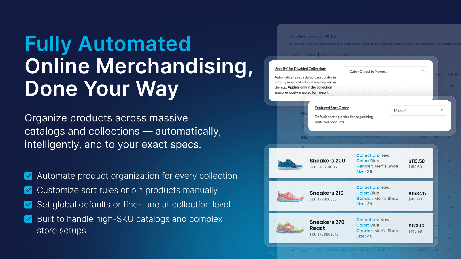 Shopify product sorting for large catalogs and collections