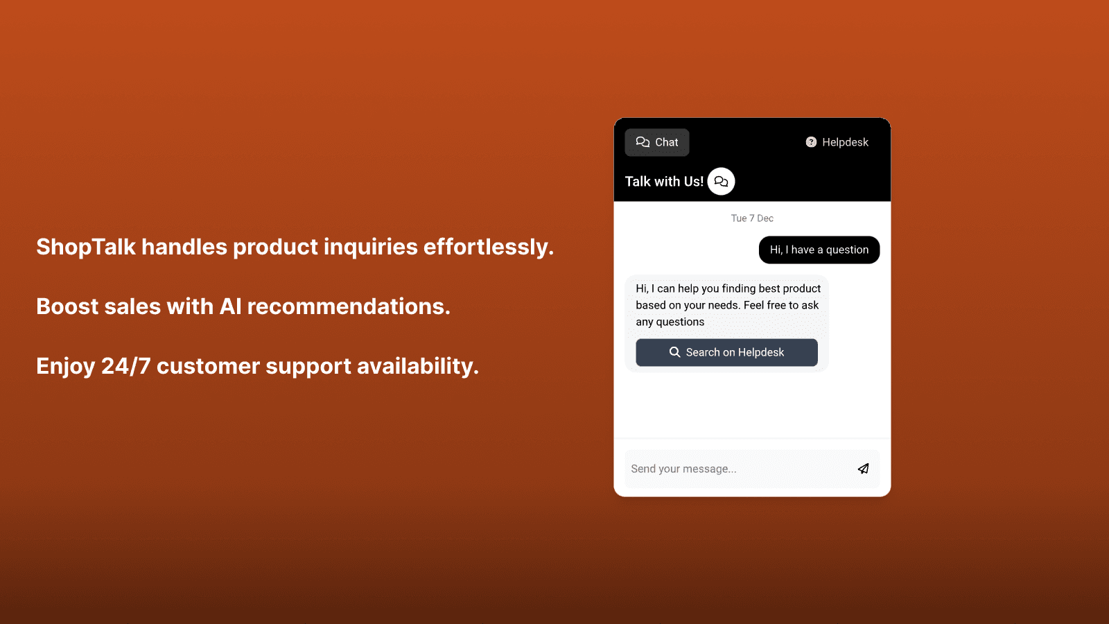 ShopTalk - AI Live Agent