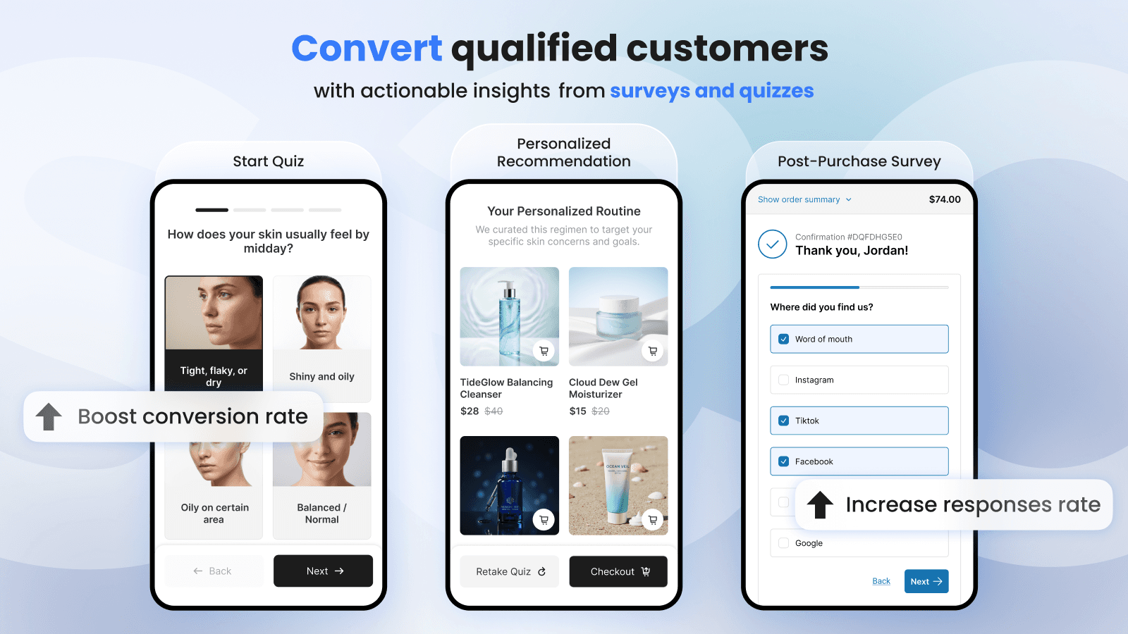 Understand customers by post-purchase & attribution survey