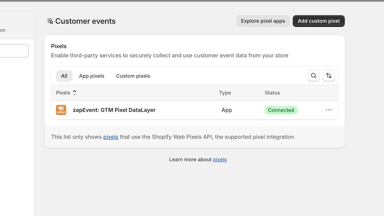zapEvent custom pixel for meta tracking