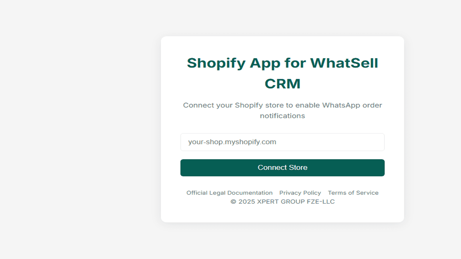wSell CRM landing page