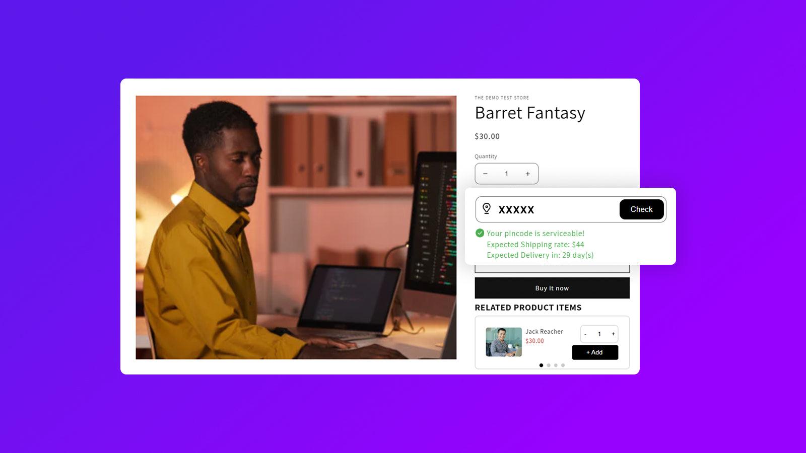 pincode - postcode and delivery charge check