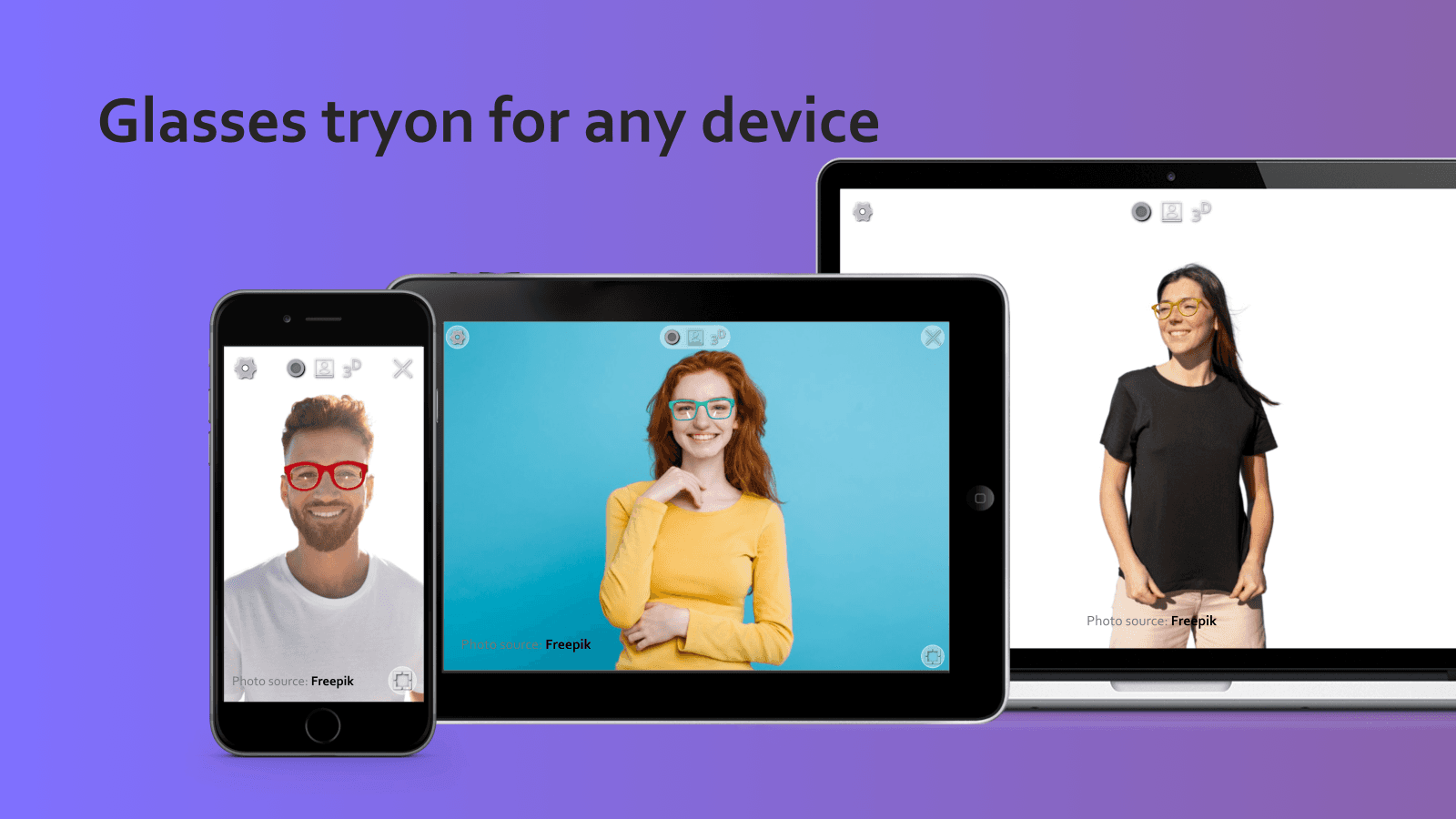 MkI TryOn running on mobile, tablet and laptop.