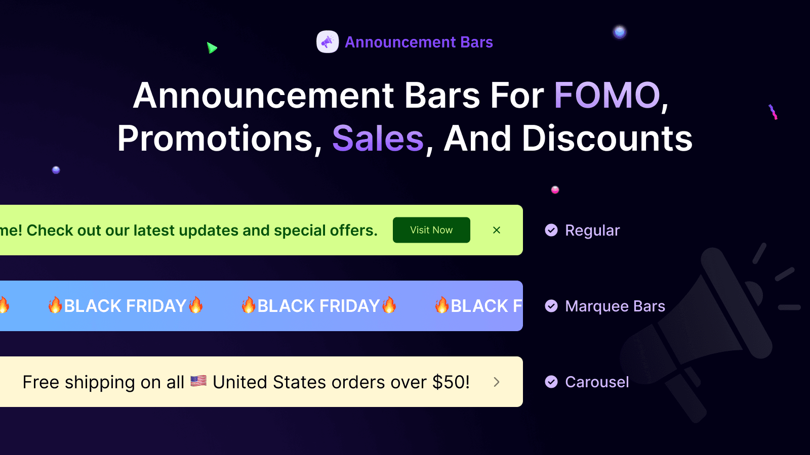 Boost sales with CodeConfig Announcement Bar