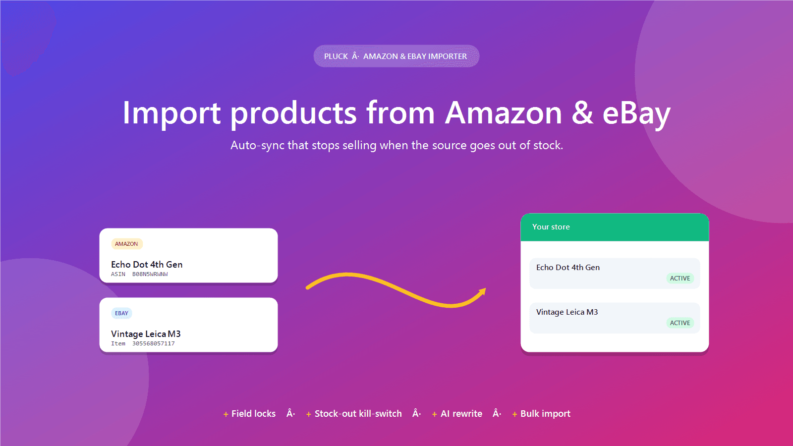 import Amazon and eBay products into your store