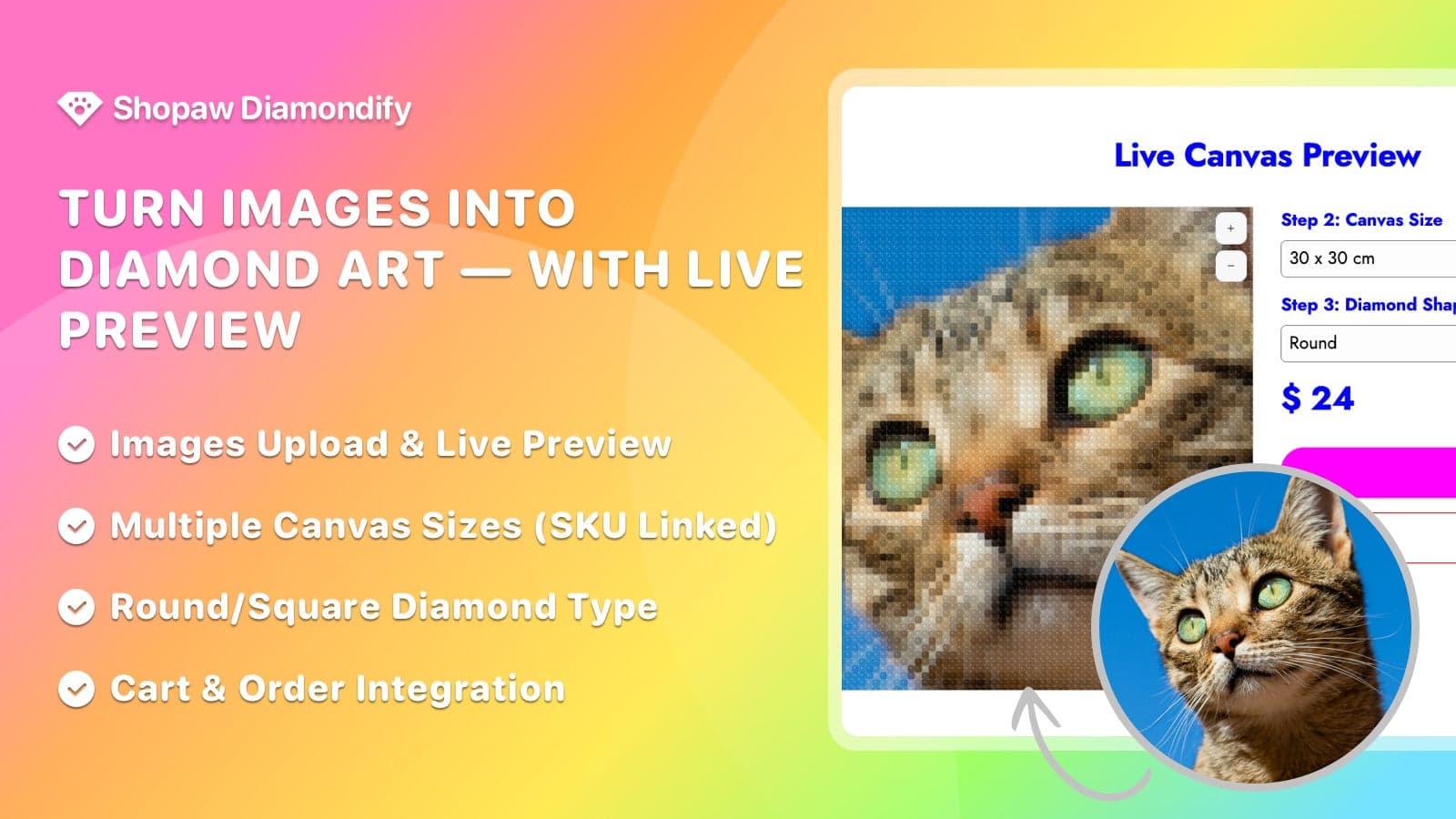 Turn Images into Diamond Art — With Live Preview