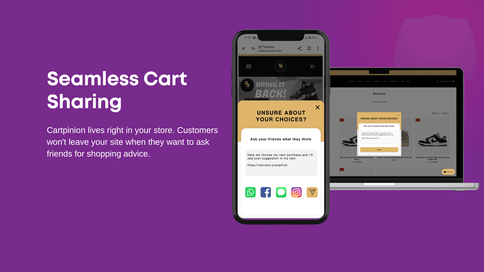 Customers can quickly invite friends to comment on items