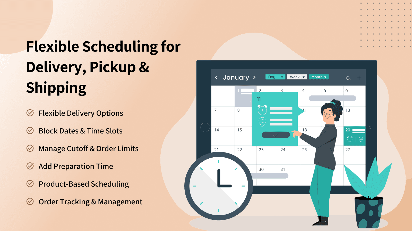 Date picker and delivery time for Delivery, Pickup & Shipping