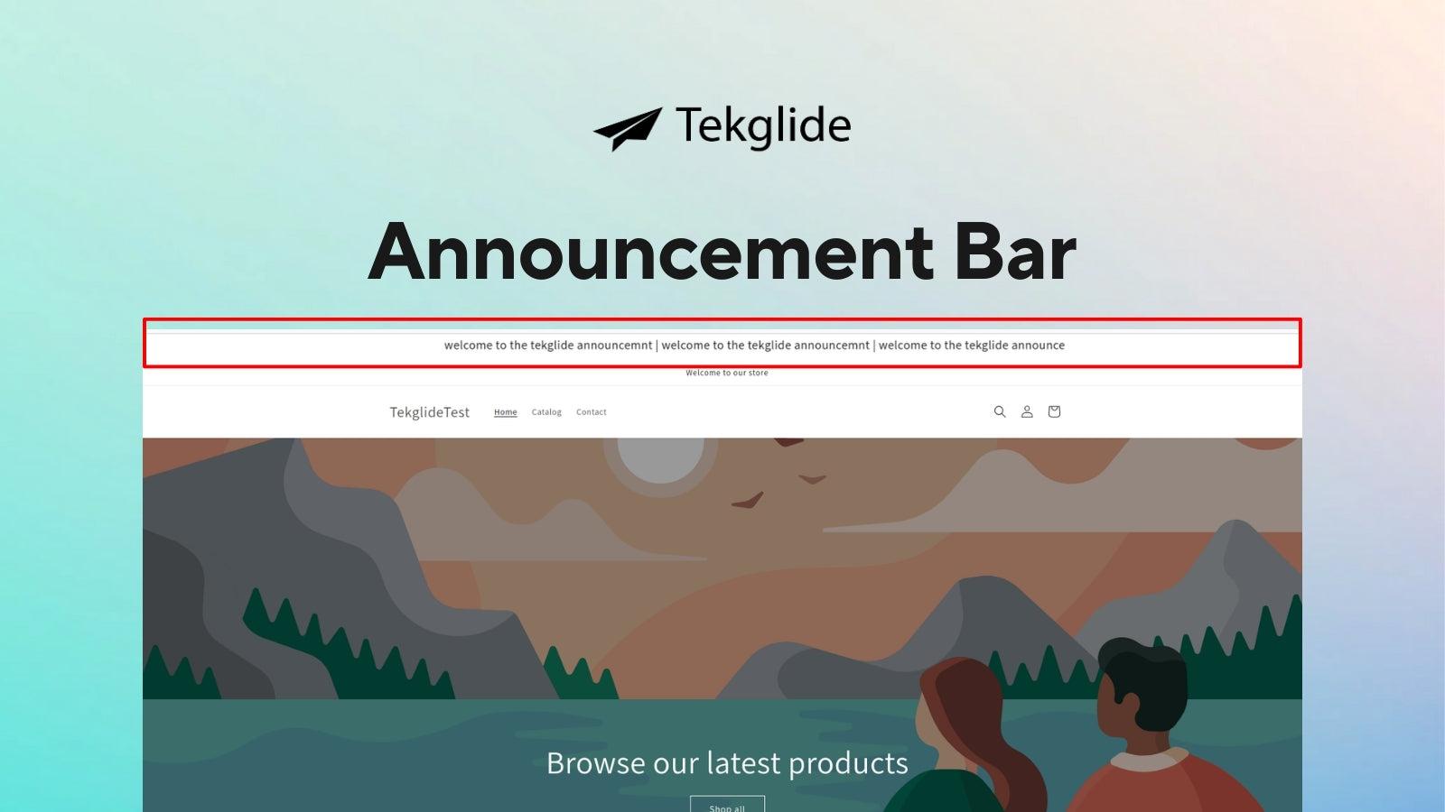 Tekglide Announcement bar