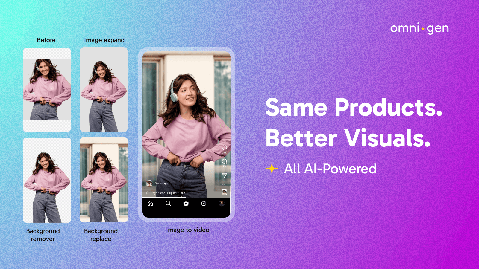 Same products. Better Visuals. Image to Video.