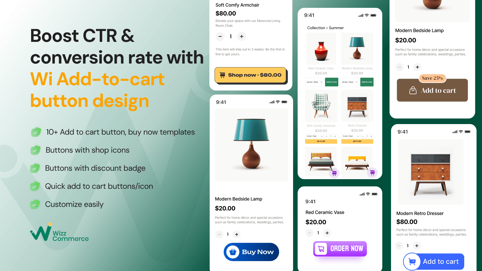 Buy now button, Add to cart buttons, quick add to cart