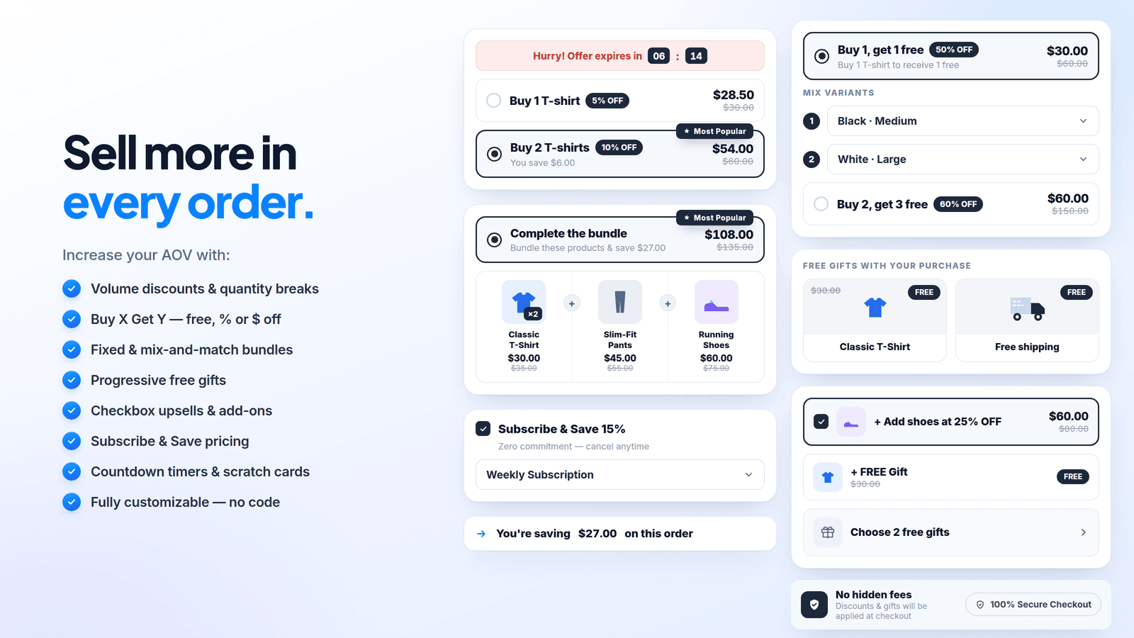 Salify Shopify bundles & upsell app: volume discounts, BOGO