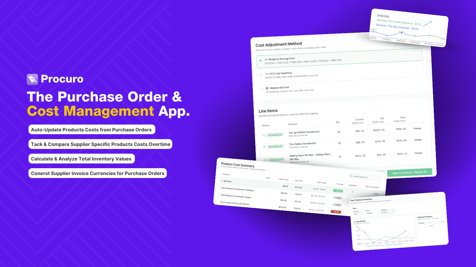 The Purchase Order & Cost Management App.