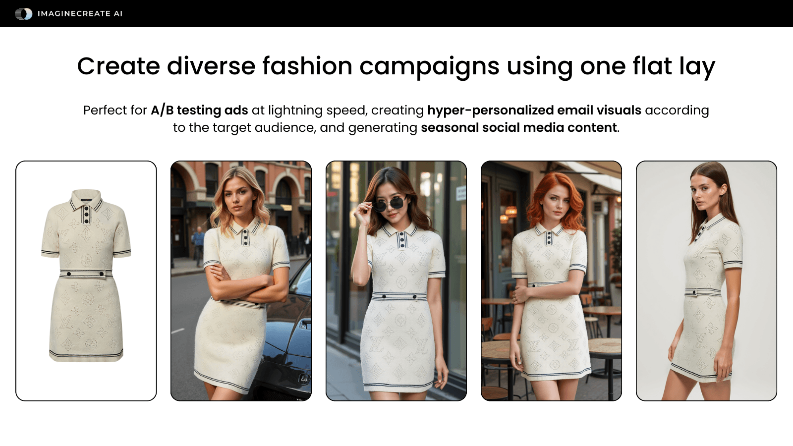 AI fashion photography, Women's dress example