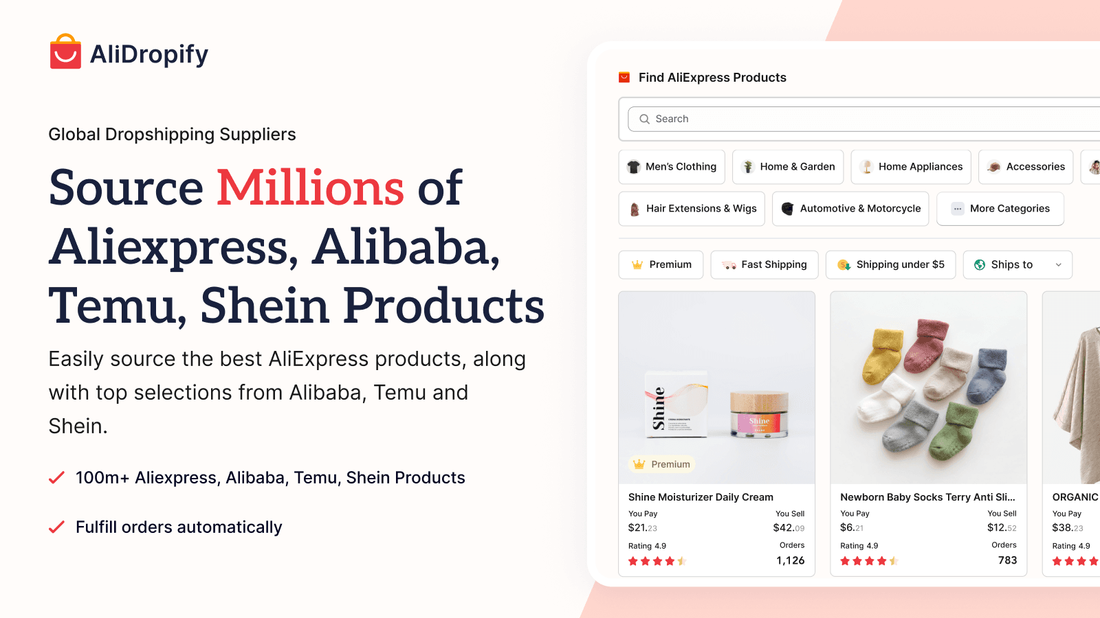 Aliexpress products, Alibaba products, temu, Shein products