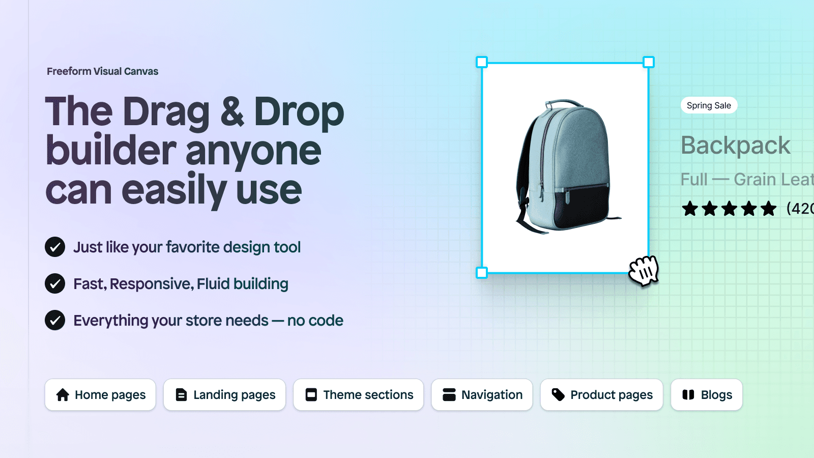 The drag & drop visual builder that everyone can use