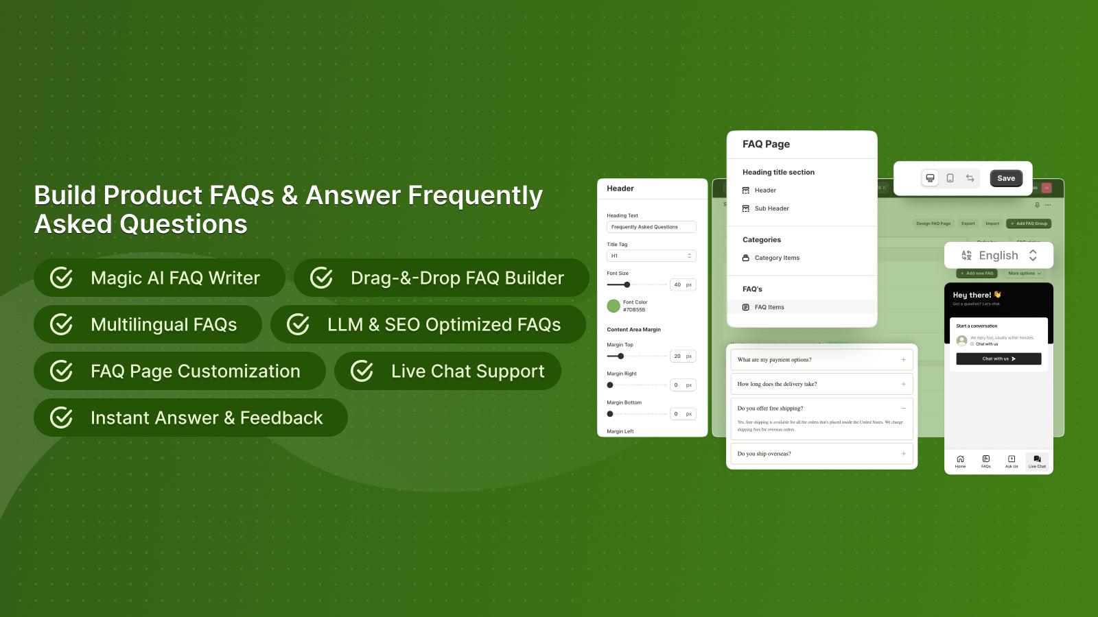 Build Multilingual FAQs with Instant Answers & Live Chat
