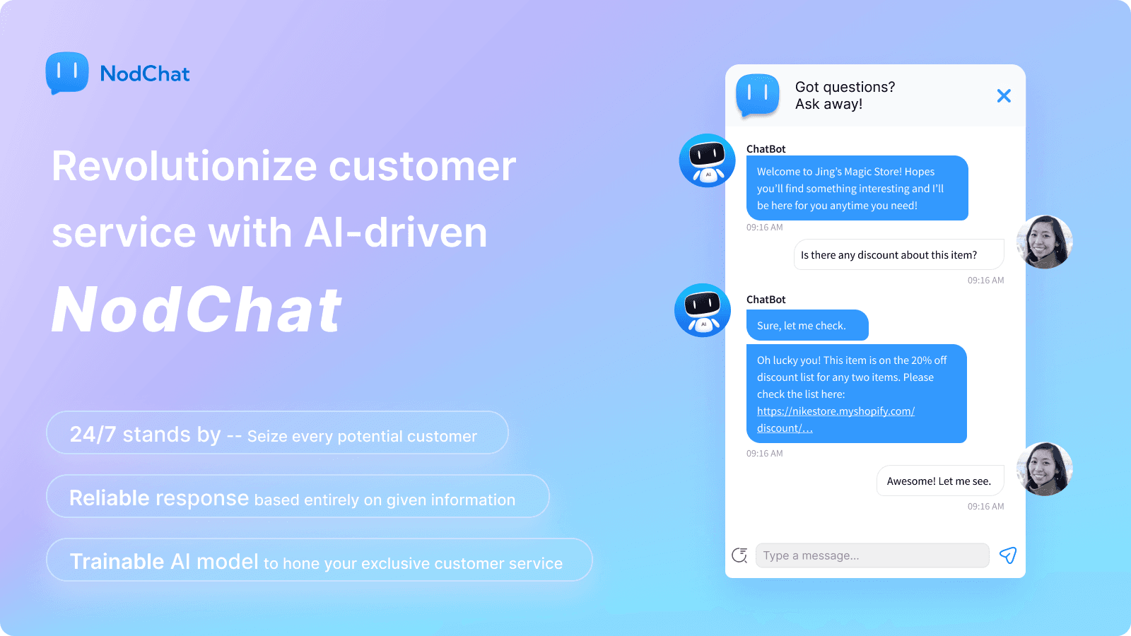 Elevate your customer service with AI-driven NodChat