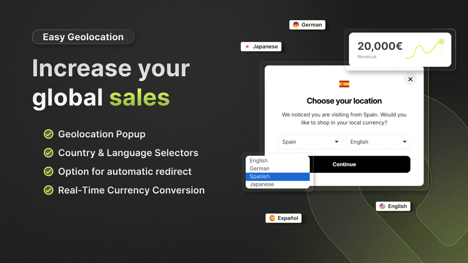 Customizable geolocation popup with brand-styled design
