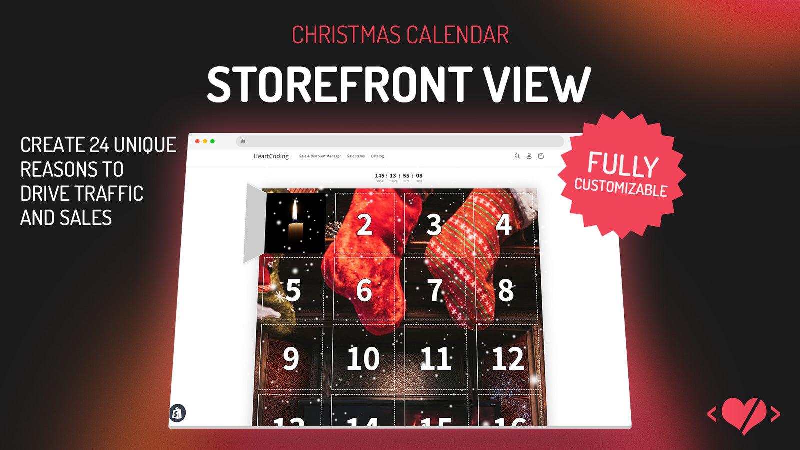Christmas Calendar Storefront in Shop