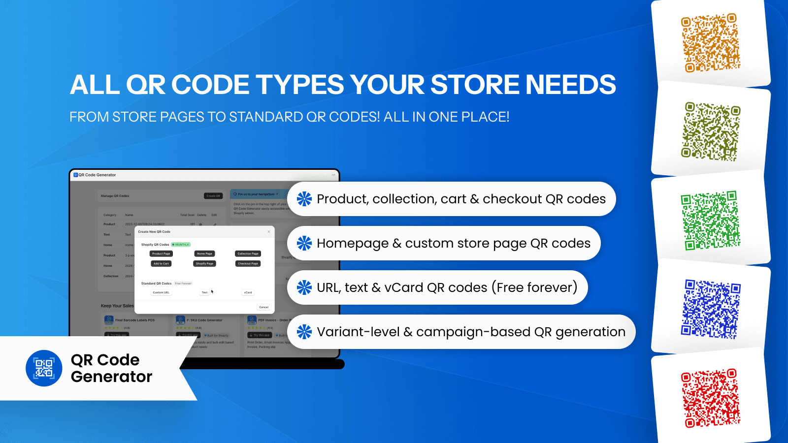 QR code maker generator for shop to generate product QR code app