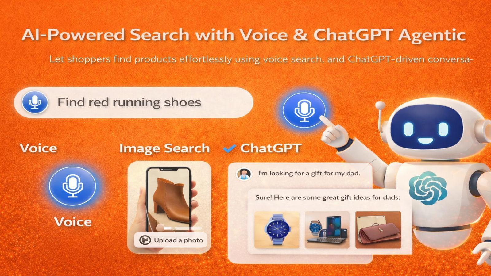 AI search with voice, image, and ChatGPT for Shopify