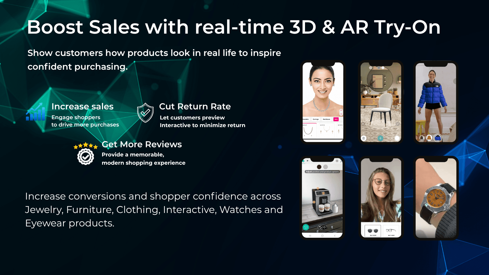 Merchant benefits banner for jewelry AR try-on