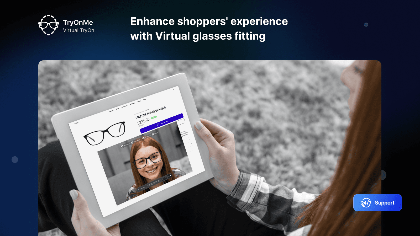 Accurately try-on glasses with precise PD and rim size.