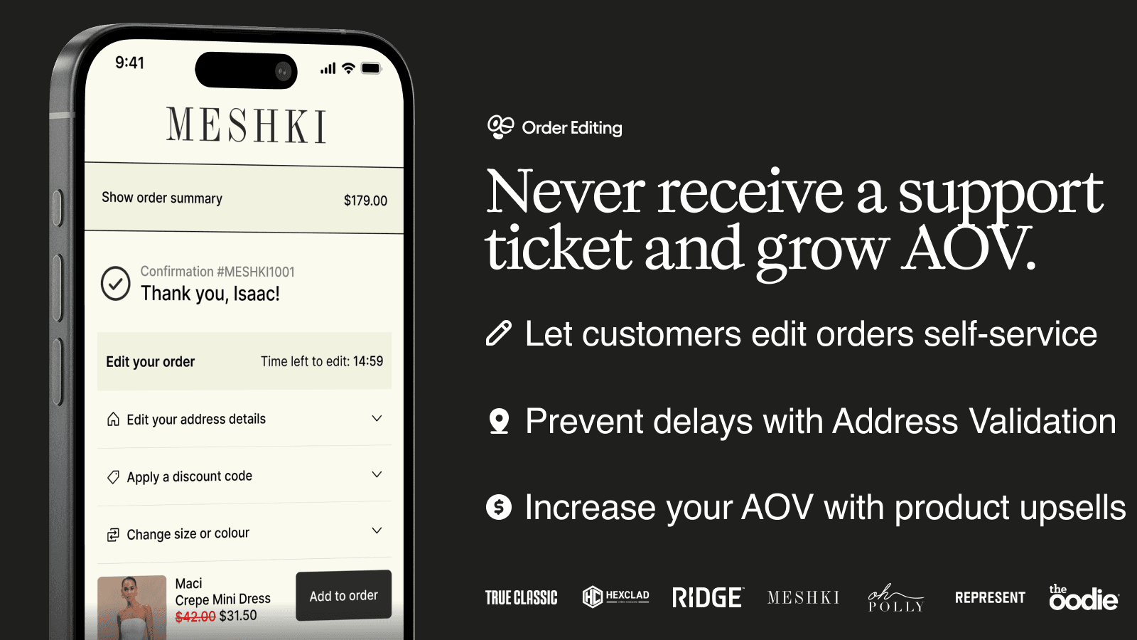 Let customers edit orders and buy more!
