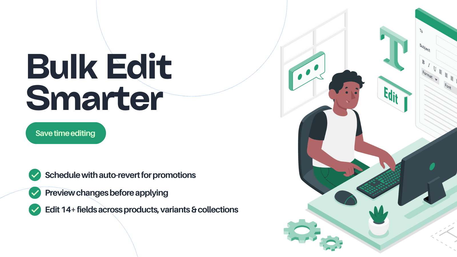 Edify featured image showing the bulk edit form with filte