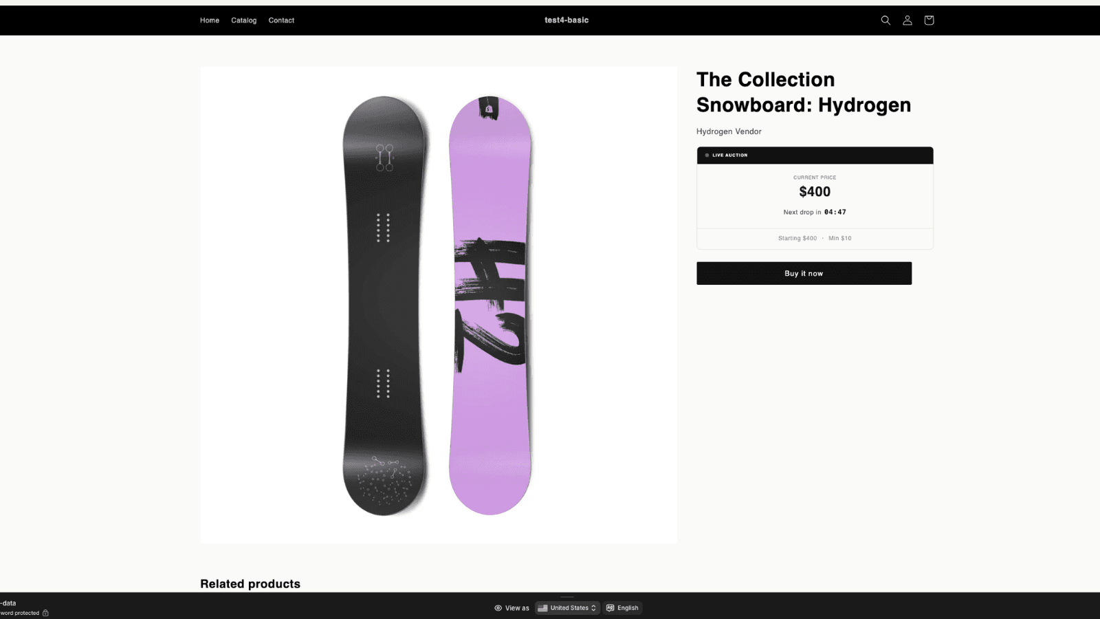 Auction on storefront