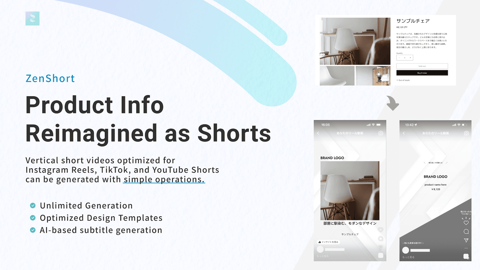 ZenShort - Product Info, Reimagined as Shorts