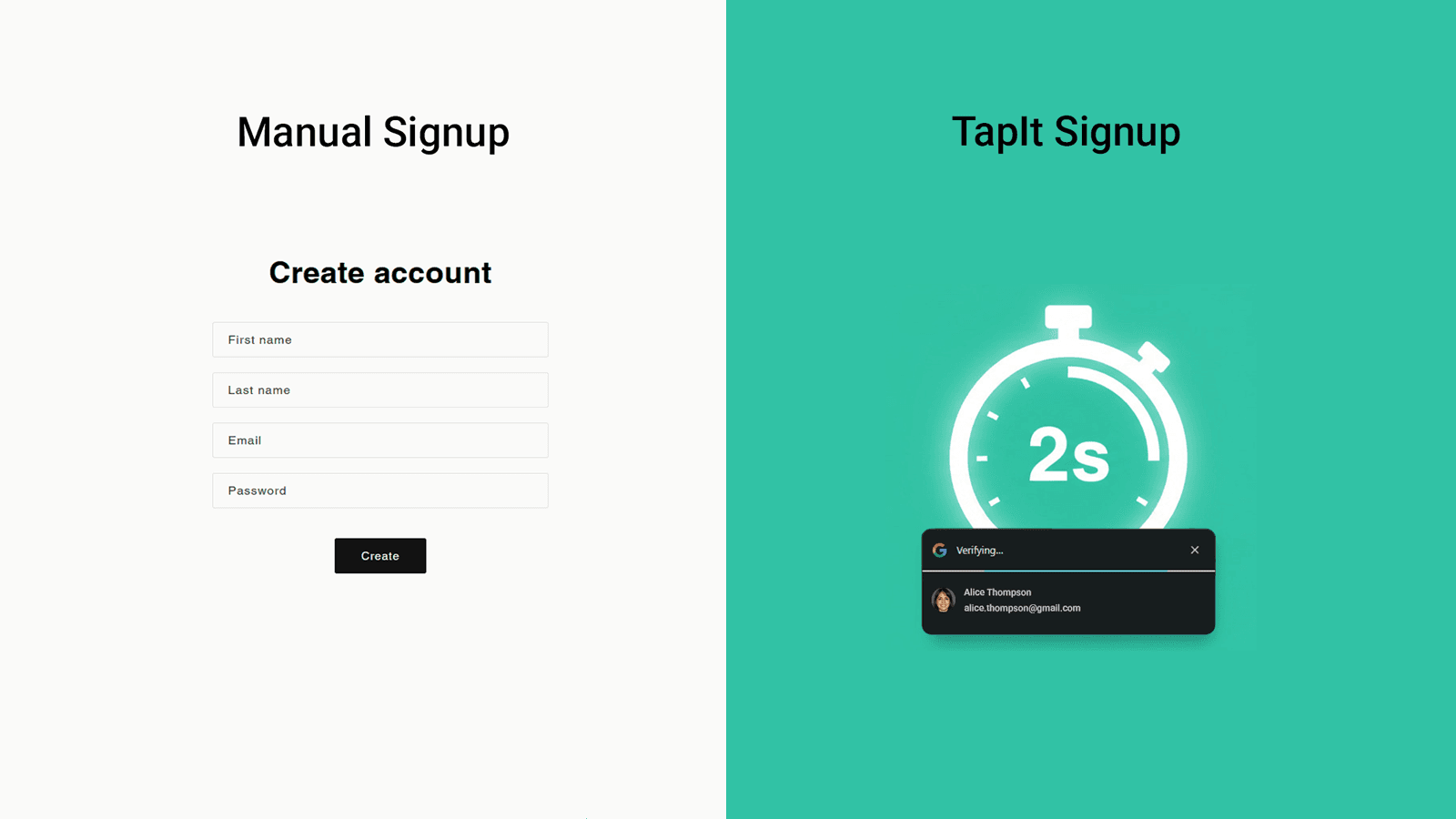 Three-step instant sign-in process: access, verify, success