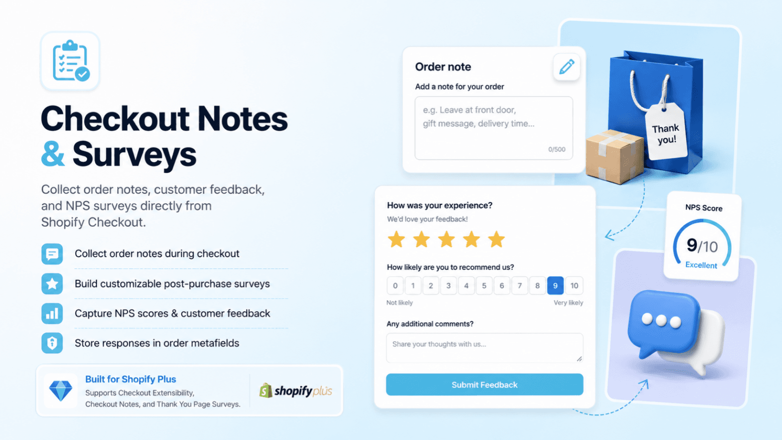 Checkout Notes & Surveys