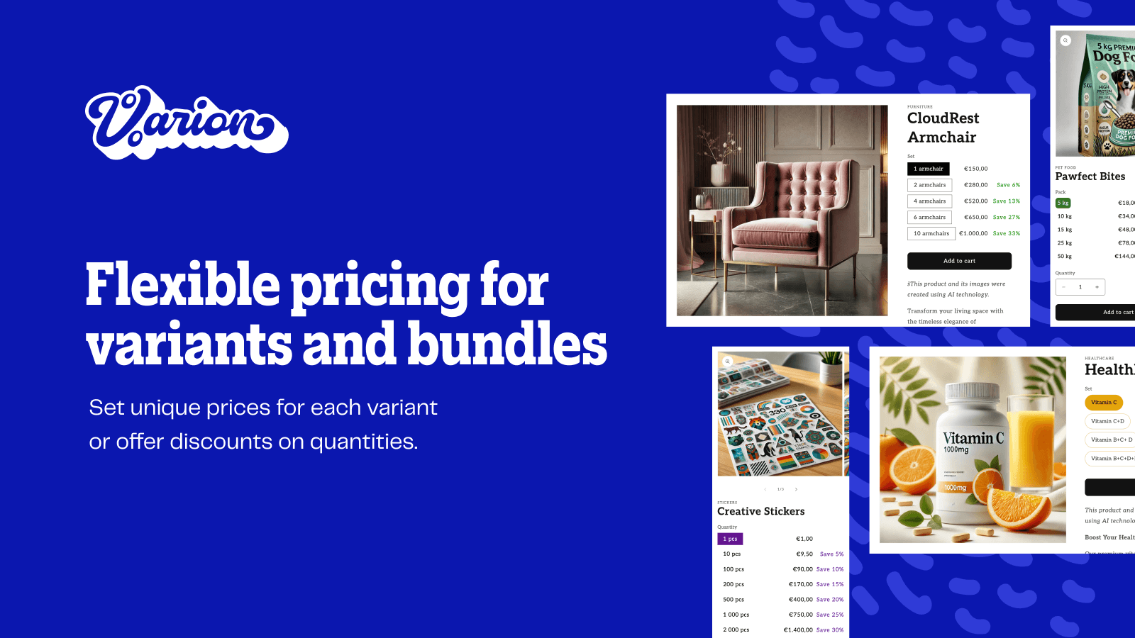 Varion - Flexible pricing for variants and bundles