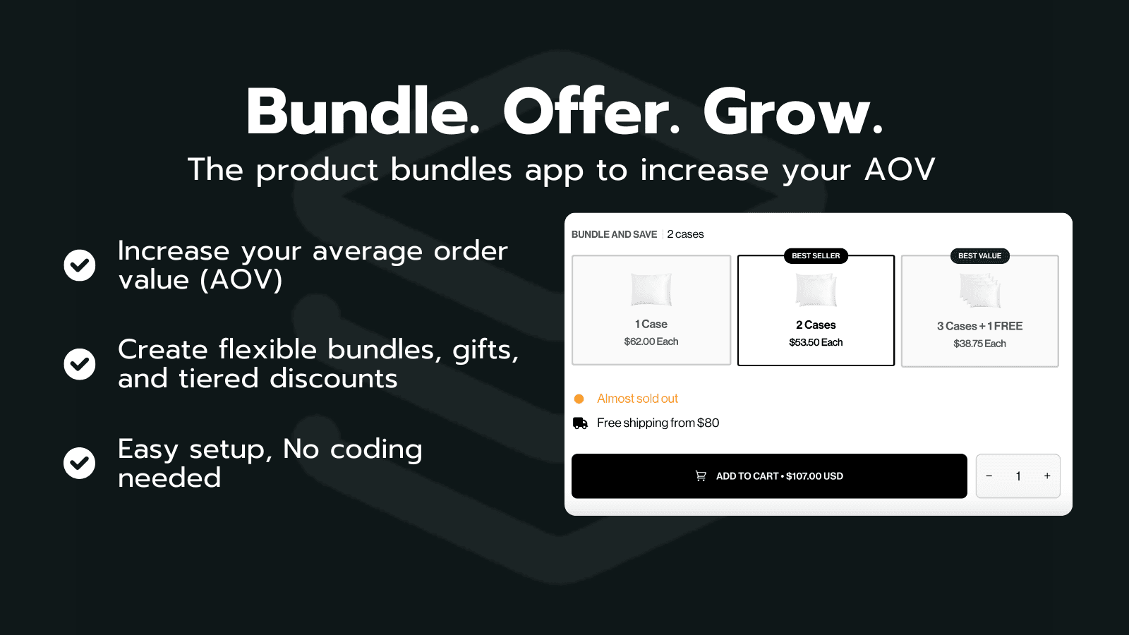 Adlevate banner with headline and key product bundle benefits