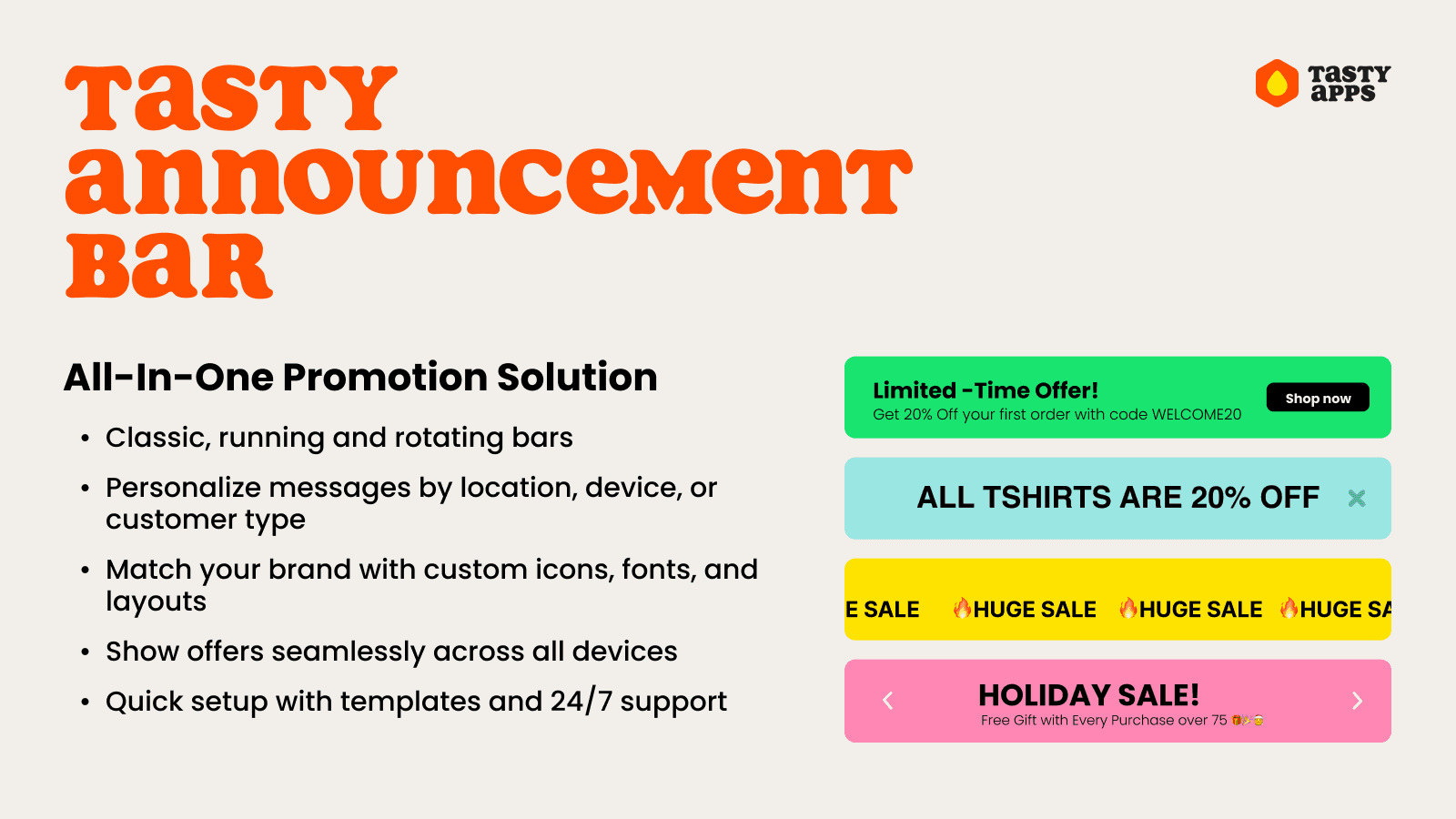 Attention-grabbing announcement bar showcasing a special promoti