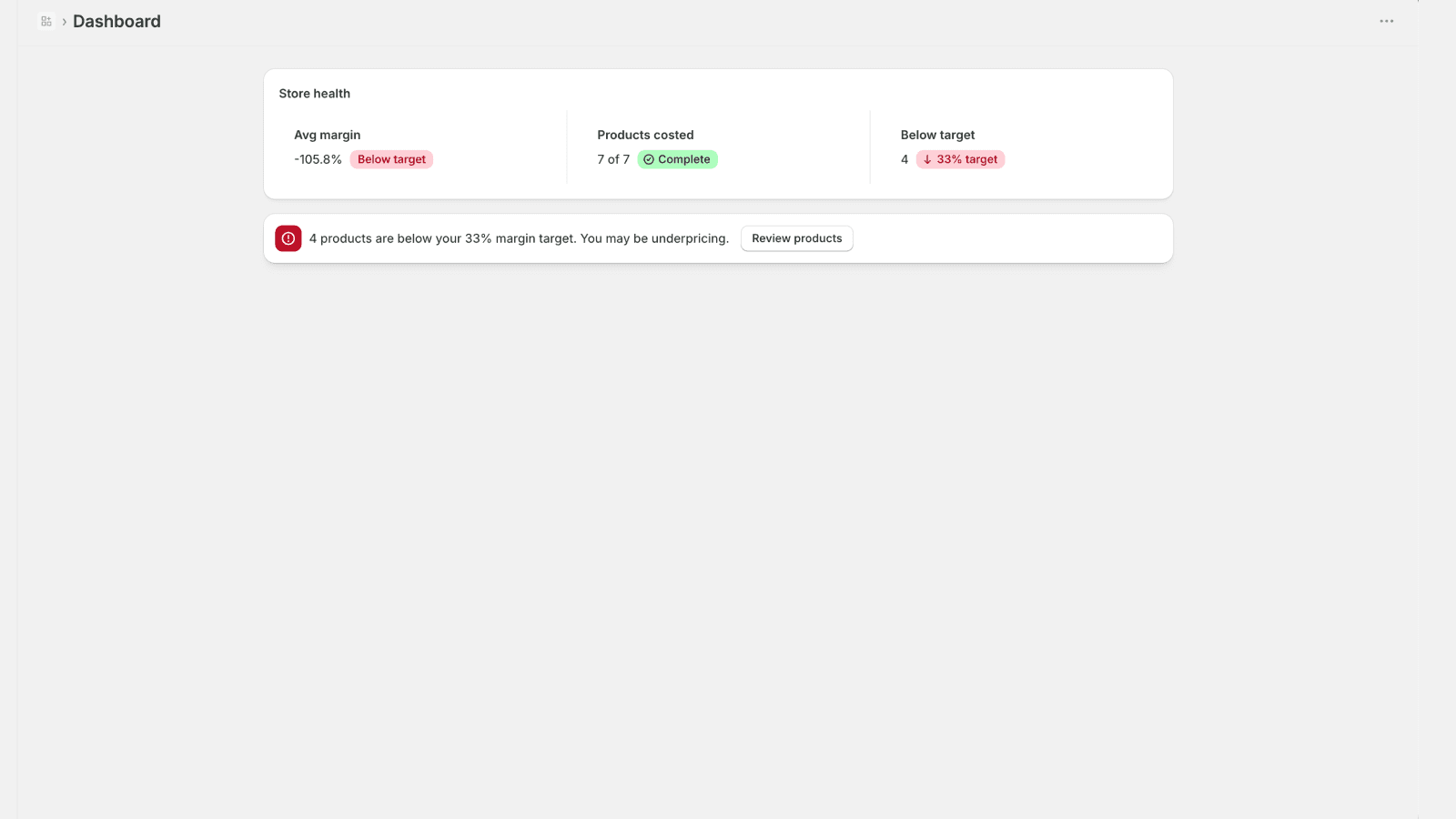 Dashboard Page
