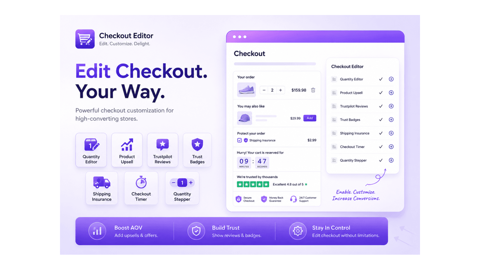 checkout and post purchase upsells discount codes Delivery