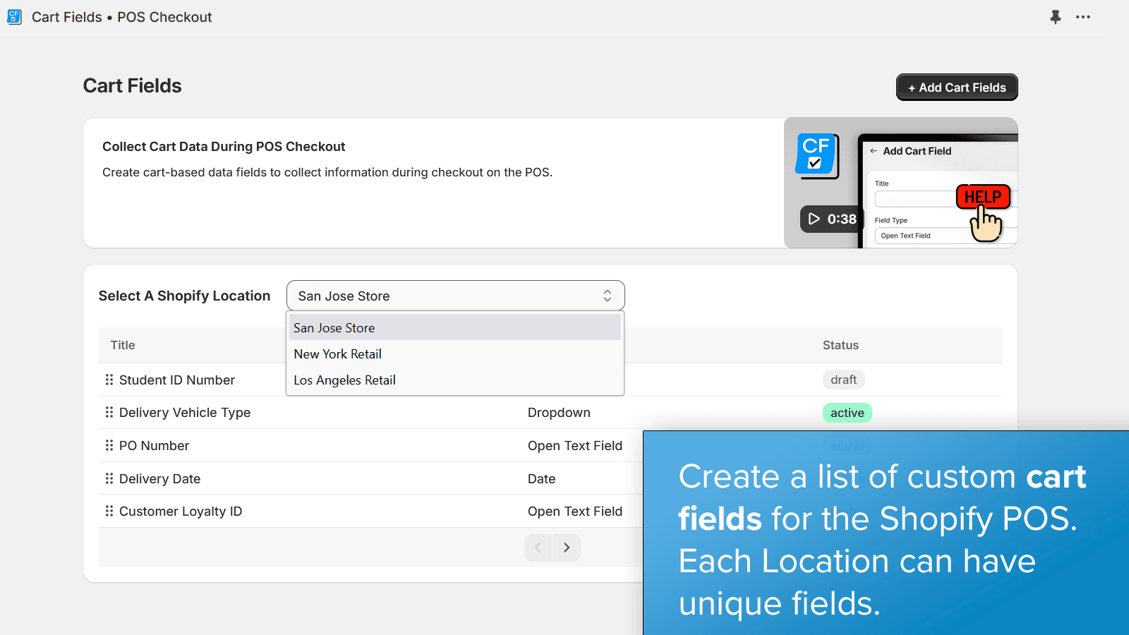 Create custom fields for your POS locations